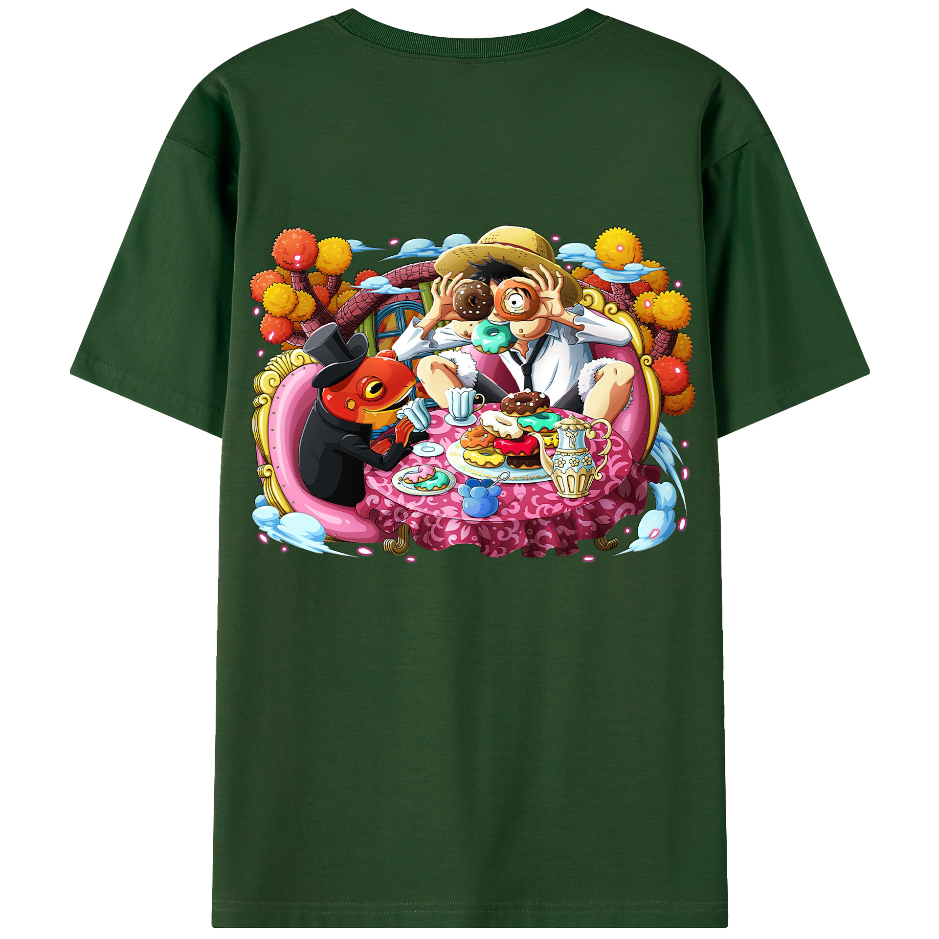 ワンピース モンキー・D・ルフィ ONE PIECE Monkey D. Luffy 綿100％半袖Tシャツ（背面プリント）